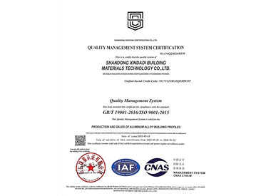 Quality Management System Certificate