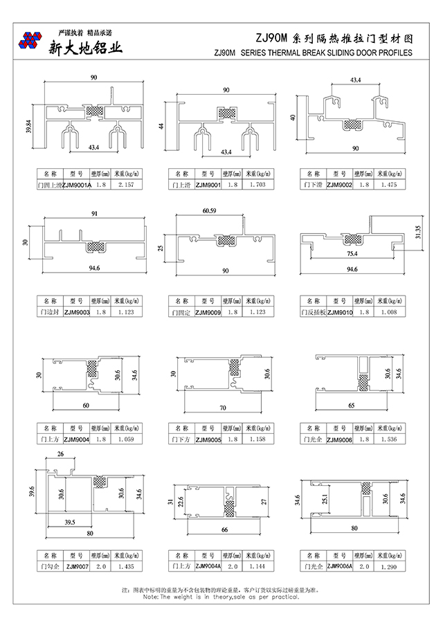 ZJ90M系列隔熱推拉門(mén)